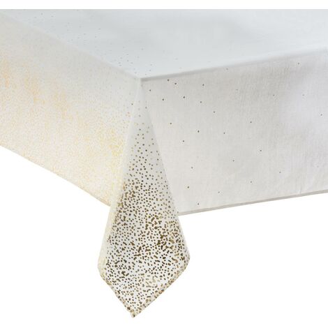Mantel estampado leopardo 140x360cm blanco y dorado - Atmosphera créateur d'intérieur