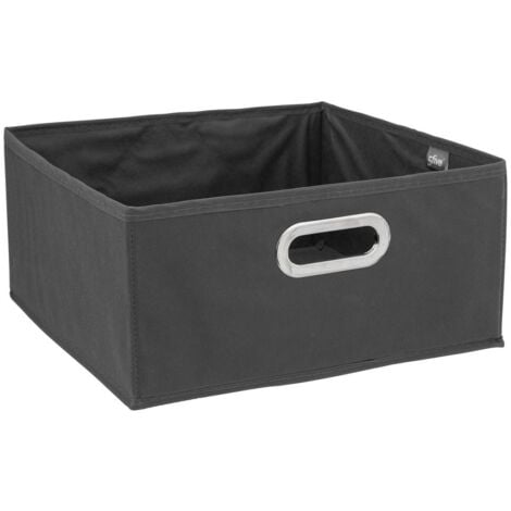 Caja de Almacenamiento Plegable, Cesta Almacenaje Gris con cremallera.  Cajones Organizadores de Tela 31x31x31 cm