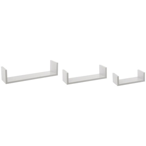 Juego de 3 estantes de pared blancos