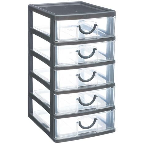 Torre de almacenamiento de plástico de cajones grande 5five