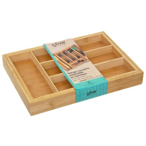 Bandeja de almacenamiento de cubiertos de bamboo 34x25x4,5cm