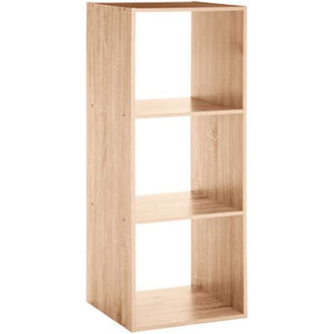 Estantería madera 3 estantes mezcla natural