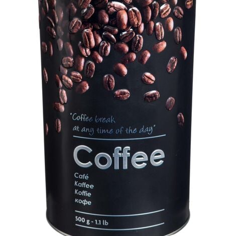 Lata metálica de café 500 g black edition negra - 5five