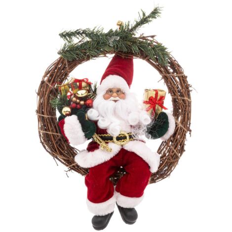 Corona de Papá Noel de terciopelo de 30 cm - Feeric lights & christmas