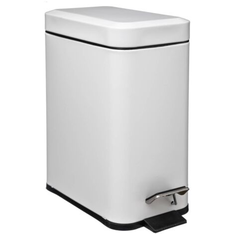 Papelera rectangular cierre suave acero inoxidable 5l blanco - 5five