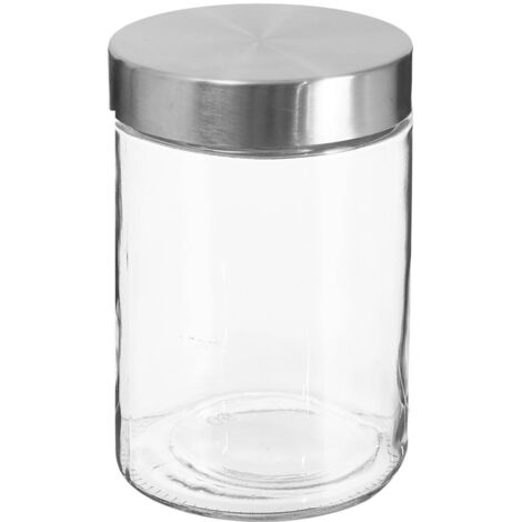 Tarro de cristal con tapa de acero inoxidable nixo 1,2l - 5five
