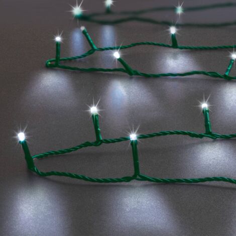 300 LED cadena de luz 30m con temporizador al aire libre blanco frío cable verde - Feeric lights & christmas