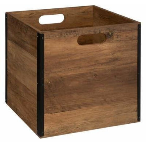 Caja de almacenamiento de madera industrial 31 x 31