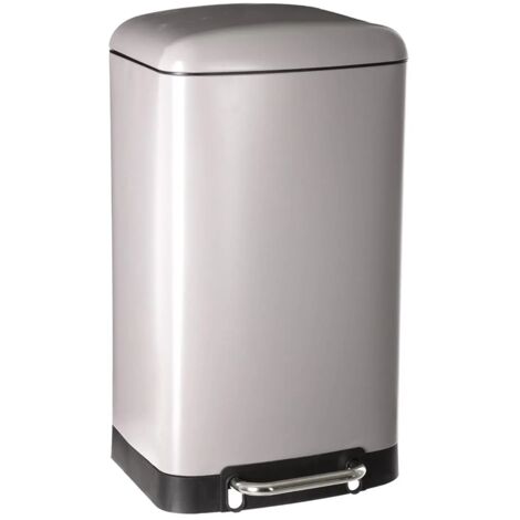 Papelera / cubo de basura / contenedor de residuos con pedal Taupe 30L Ariane