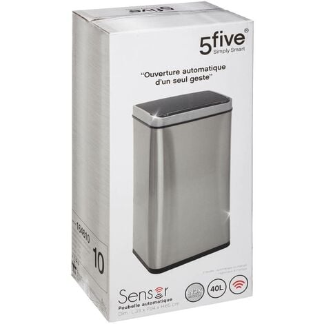 Papelera automática sensor 40l acero inoxidable - 5five