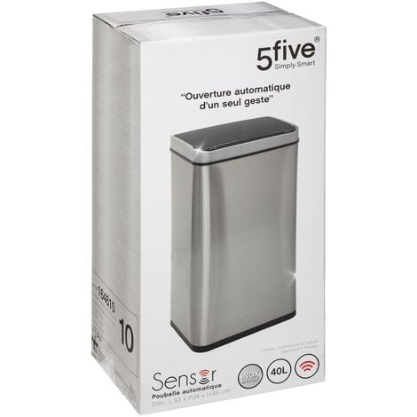 Papelera automática sensor 40l acero inoxidable - 5five