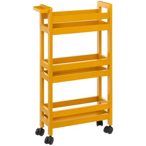 Colorama carro de 3 niveles con ruedas amarillo mostaza - 5five