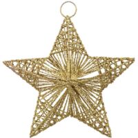 Línea de suspensión de estrella de metal dorado 15cm - Feeric lights & christmas