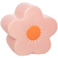 Hucha flor cerámica rosa 13x7.5x13cm - Atmosphera créateur d'intérieur