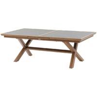 Mesa de jardín extensible Axiome en grafito y miel, 10 plazas en aluminio - Hespéride