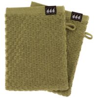Lote de 2 franelas 15x21cm 100% algodón damero - verde oliva - Tendance