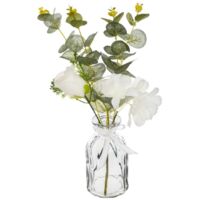 Arreglo de eucalipto artificial - jarrón de cristal - H39 cm - Atmosphera créateur d'intérieur