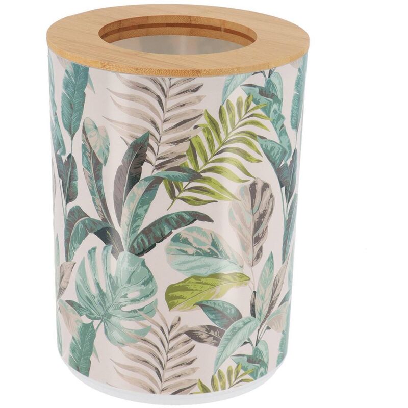 Abfallbehlter pp bedruckt mit deckel bambus 5l - wintergarten - Tendance