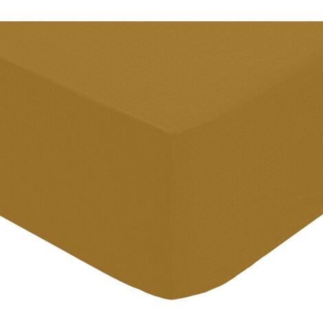 Spannbettlaken - Perkal - goldbraun - 140x190 cm