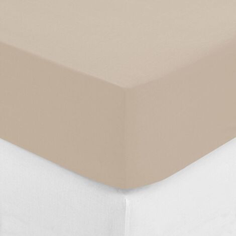 Spannbettlaken - Perkal - beige - 90x190 cm