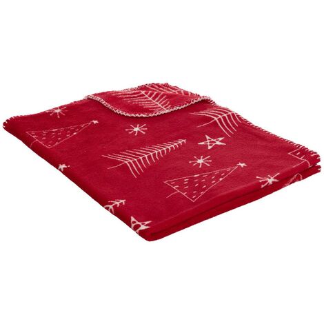 Plaid Tartan En Flanelle Rouge 130x170cm – Doux, Chaud, Idéal Pour Canapé Ou Lit