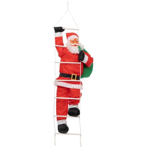 Kletternder Weihnachtsmann mit Leiter H.120cm - Feeric lights & christmas
