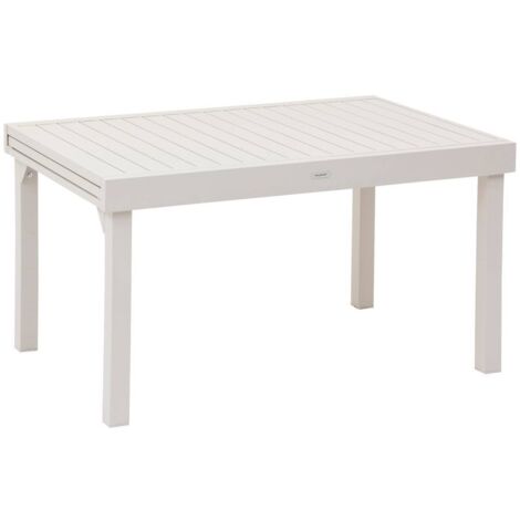 Ausziehbarer Gartentisch PIAZZA Lehmfarben - 10 Plätze - Epoxidbeschichtetes Aluminium