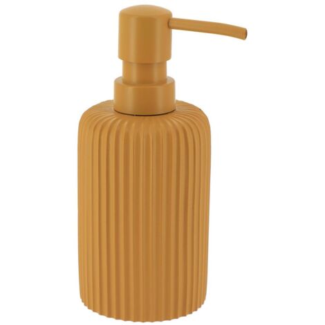 Seifenspender rund gestriegelt polyresin 230 ml - senf - Tendance