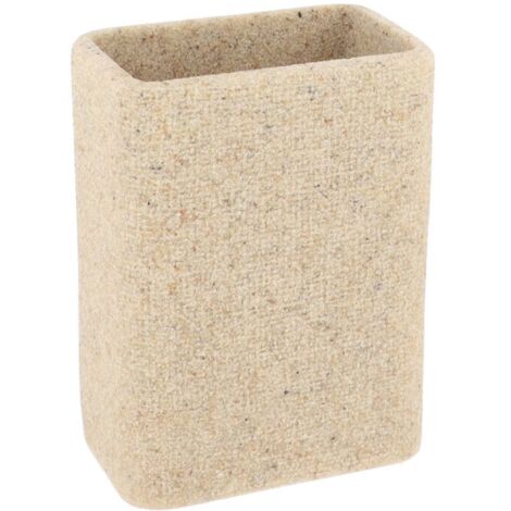 Rechteckiger becher aus polyresin in sandoptik - natur - Tendance