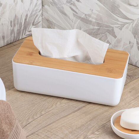 taschentuchbox weiß dm Relaxdays Tücherbox Bambus, Taschentuchbox mit Schiebeboden, Tissue Box