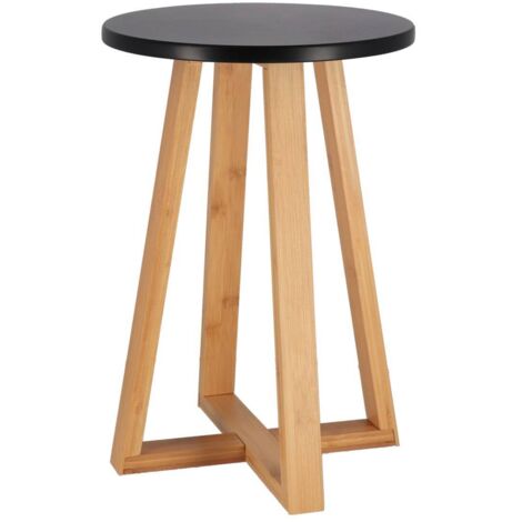 Hocker mit bambusbeinen und mdf-platte schwarz - schwarz bambus - Tendance