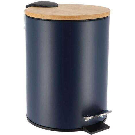 Spirella Adonis Mülleimer 30L - Edelstahl Mit Bambusdeckel