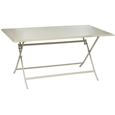 Rechteckiger klappbarer Gartentisch AZUA Lehmfarben - 6 Plätze - epoxidbeschichtetes Aluminium