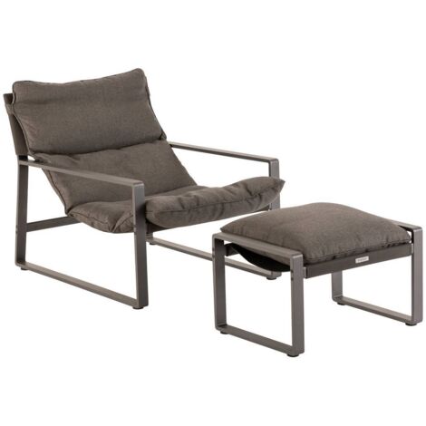 Garten-Relaxsessel LAMBINIO Graphit - Epoxidbeschichtetes Aluminium
