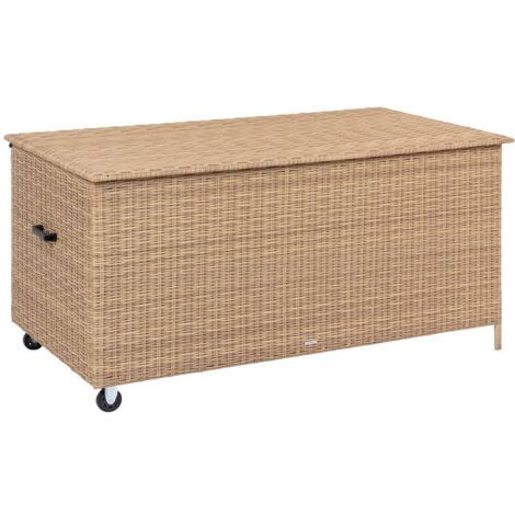 Aufbewahrungsbox BAYANA Savannafarben M - 204 x 97,5 x 111 cm - Epoxidbeschichteter Stahl - Kunststoffrattan