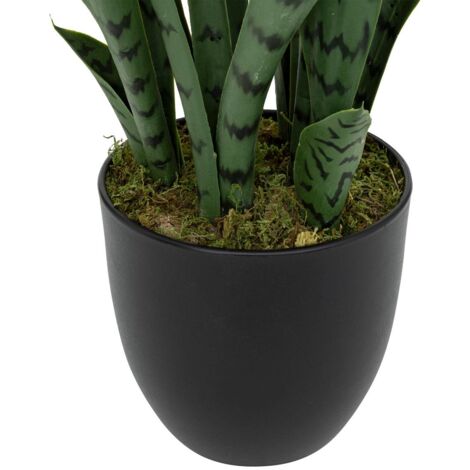 Kunstpflanze Sansevieria Toby Pot schwarz H90cm - Atmosphera crateur  d'intrieur
