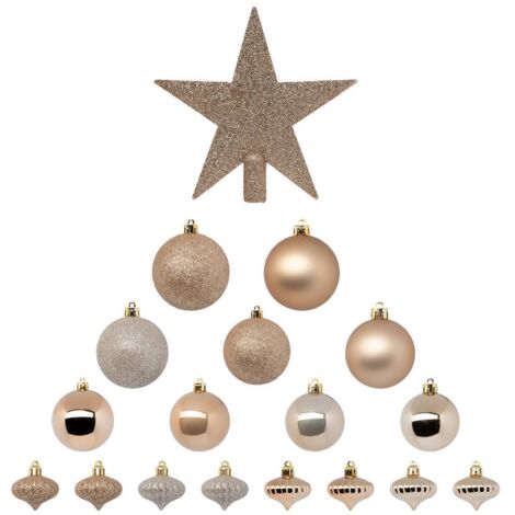 Set aus 18 Weihnachtskugeln in beige - Atmosphera créateur d'intérieur