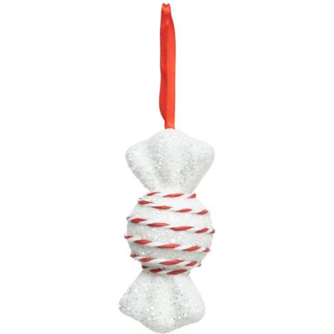 Sujet Bonbon rund 13cm Polystyrol rot weiß - Feeric lights & christmas