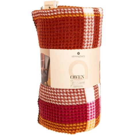 Atmosphera Plaid In Flanella Intrecciato 125x150cm - Caldo E Morbido Per Divano E Letto