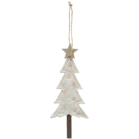 Baumschmuck Filz Tanne beige 17cm - Atmosphera créateur d'intérieur