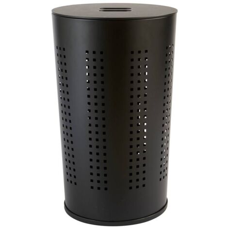 Wäschekorb glass aus metall und holz schwarz 45l - 5five