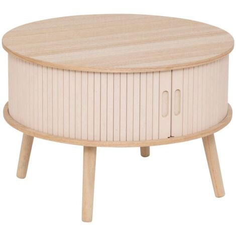 Couchtisch 2 Türen Nysos beige 60x60x40,7cm - Atmosphera créateur d'intérieur