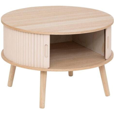 Couchtisch 2 Türen Nysos beige 60x60x40,7cm - Atmosphera créateur d'intérieur