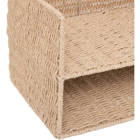 Range-revues "Kord" En Papier Tressé Beige - Rangement Déco Pour Salon Ou Bureau