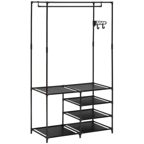 Kleiderständer intissa 4 ebenen aus schwarzem metall h160cm - 5five