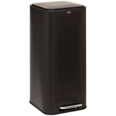 Mülleimer delta aus schwarzem metall 30l - 5five