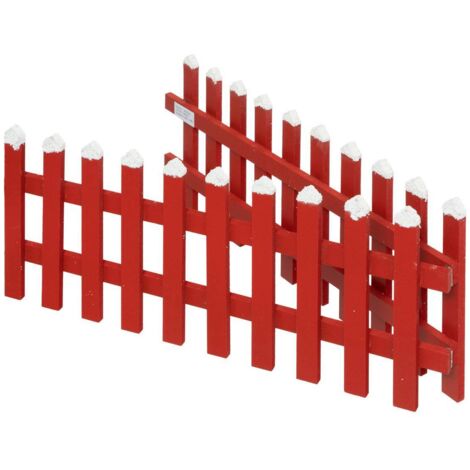 Holzzaun rot 90x20cm - Atmosphera créateur d'intérieur