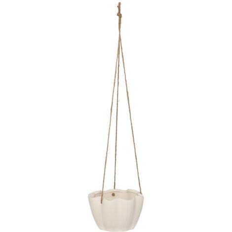 Hängender Übertopf Wild Keramik weiß D17xH10,5cm - Atmosphera créateur d'intérieur