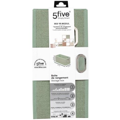Cestino Portaoggetti In Tessuto Grigio Chiaro Mix N Modul 15x31cm – Five