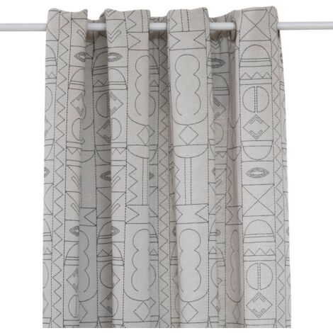 Vorhang Malakite jacquard schwarz & weiß 140x260cm - Atmosphera créateur d'intérieur